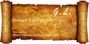 Gonya László névjegykártya